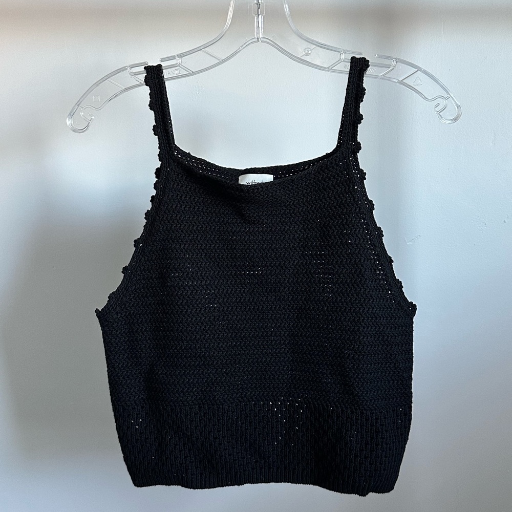 Aritzia Wilfred Black Crochet Top Medium 2023